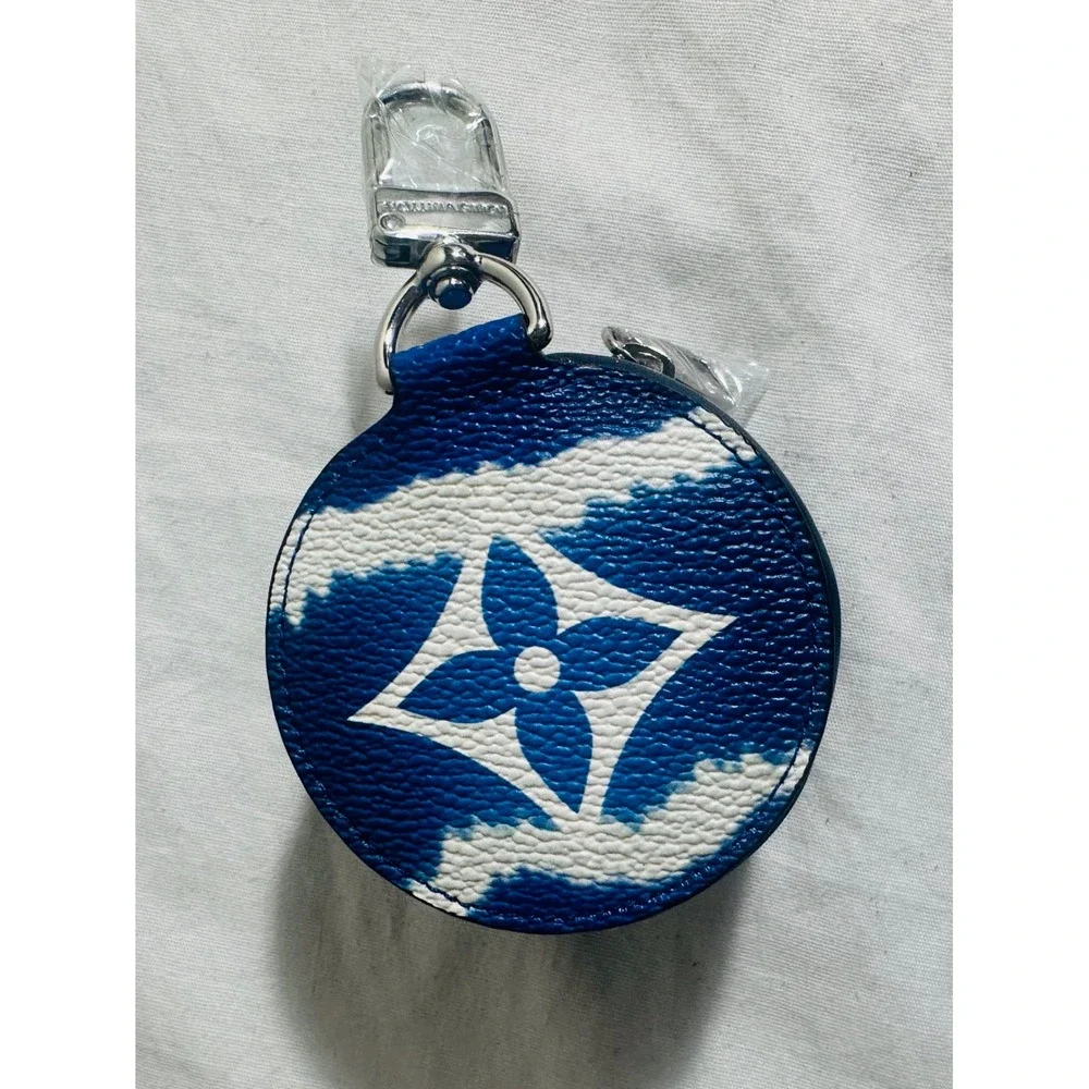 Louis Vuitton Monogram Clouds Round Coin Purse Bag Charm Blue White Virgil Abloh